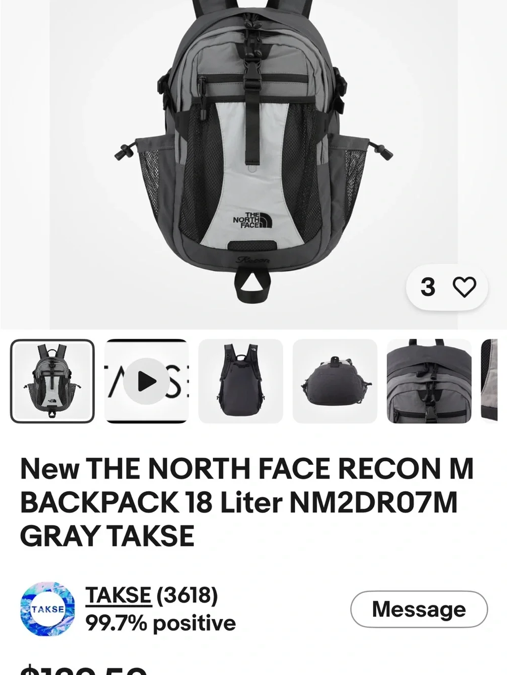 The North Face Gray and Black Recon M Backpack
